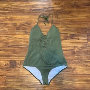 Olive green one piece swimsuit